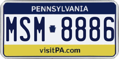 PA license plate MSM8886