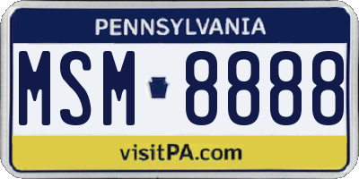 PA license plate MSM8888