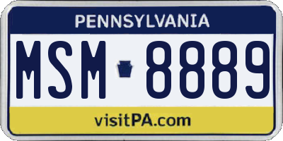 PA license plate MSM8889