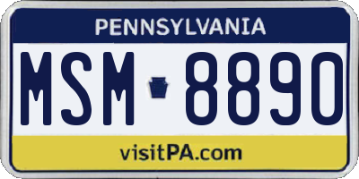 PA license plate MSM8890