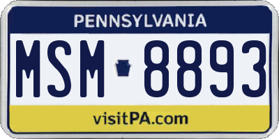 PA license plate MSM8893