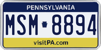 PA license plate MSM8894