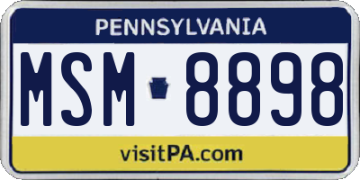 PA license plate MSM8898