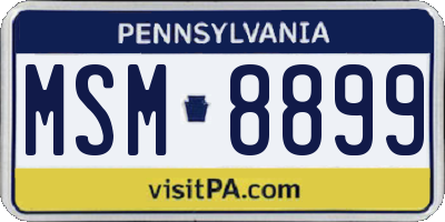 PA license plate MSM8899