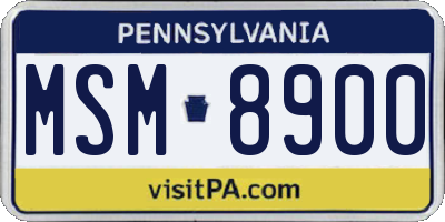 PA license plate MSM8900