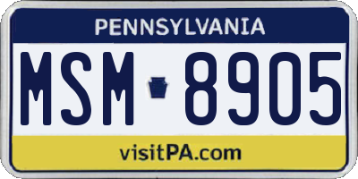PA license plate MSM8905