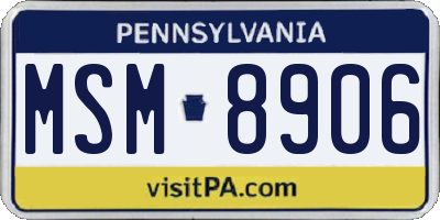 PA license plate MSM8906