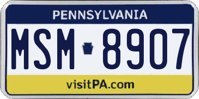 PA license plate MSM8907