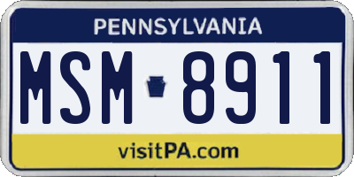 PA license plate MSM8911
