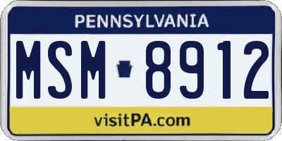 PA license plate MSM8912