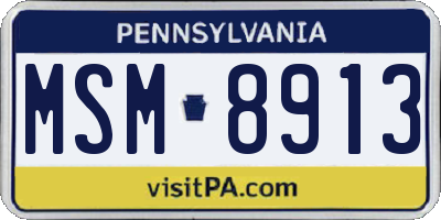 PA license plate MSM8913