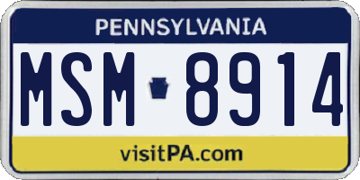 PA license plate MSM8914