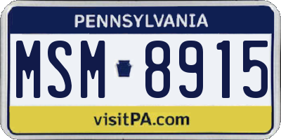 PA license plate MSM8915