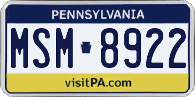 PA license plate MSM8922