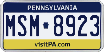 PA license plate MSM8923