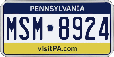 PA license plate MSM8924