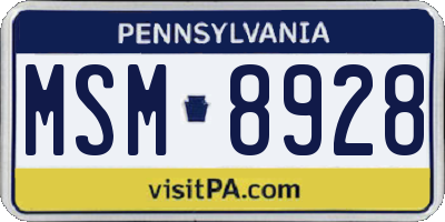PA license plate MSM8928