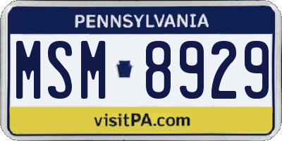 PA license plate MSM8929