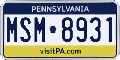 PA license plate MSM8931