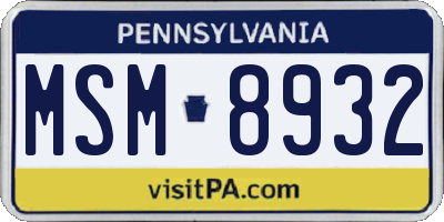 PA license plate MSM8932