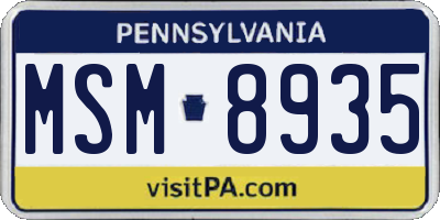 PA license plate MSM8935