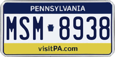 PA license plate MSM8938