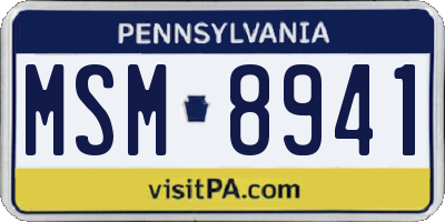 PA license plate MSM8941