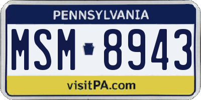 PA license plate MSM8943