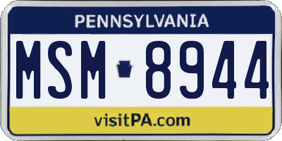 PA license plate MSM8944