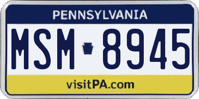 PA license plate MSM8945