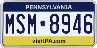 PA license plate MSM8946
