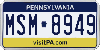 PA license plate MSM8949