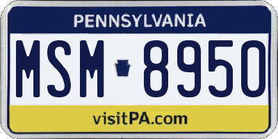 PA license plate MSM8950