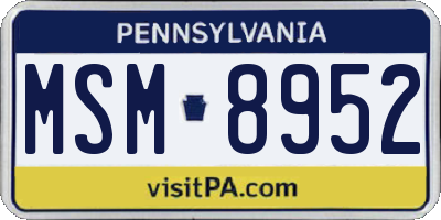 PA license plate MSM8952