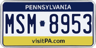 PA license plate MSM8953