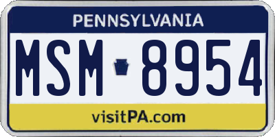 PA license plate MSM8954