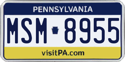 PA license plate MSM8955