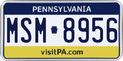 PA license plate MSM8956