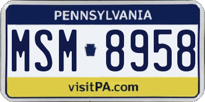 PA license plate MSM8958