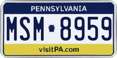 PA license plate MSM8959