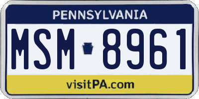 PA license plate MSM8961