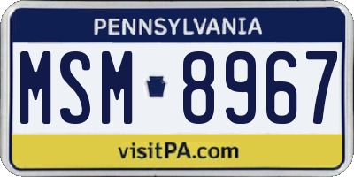 PA license plate MSM8967