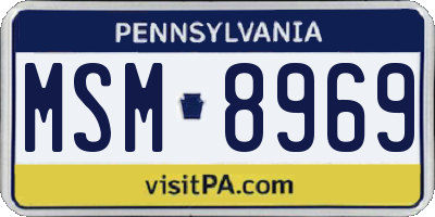PA license plate MSM8969