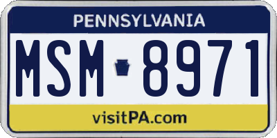 PA license plate MSM8971