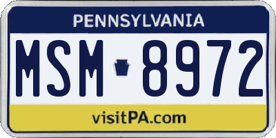 PA license plate MSM8972