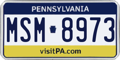 PA license plate MSM8973