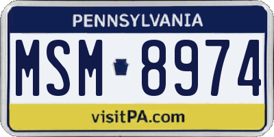 PA license plate MSM8974