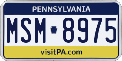 PA license plate MSM8975