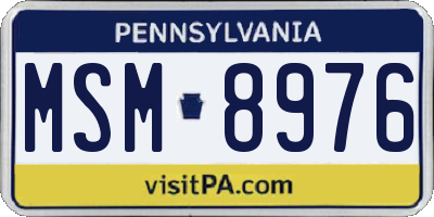 PA license plate MSM8976