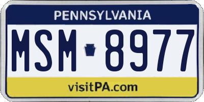 PA license plate MSM8977